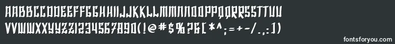 フォントSfShaiFontaiBold – 黒い背景に白い文字