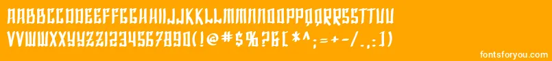 SfShaiFontaiBold-Schriftart – Weiße Schriften auf orangefarbenem Hintergrund