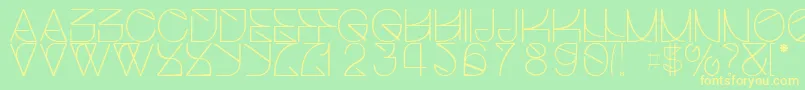 Helveticastrugglelight-fontti – keltaiset fontit vihreällä taustalla