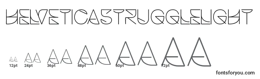 Размеры шрифта Helveticastrugglelight (75888)