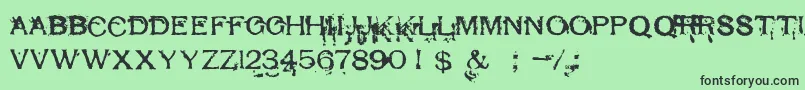フォントRespessCapsExcessive – 緑の背景に黒い文字