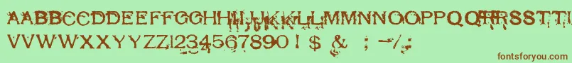 RespessCapsExcessive Font – Brown Fonts on Green Background