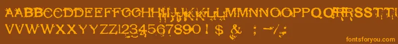 RespessCapsExcessive Font – Orange Fonts on Brown Background