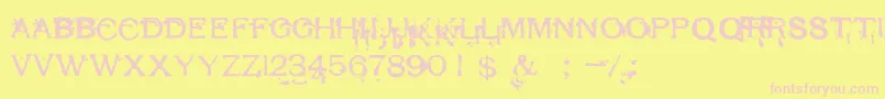 RespessCapsExcessive Font – Pink Fonts on Yellow Background