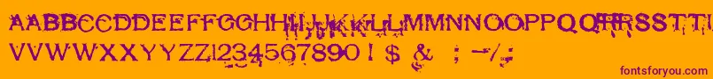 RespessCapsExcessive Font – Purple Fonts on Orange Background