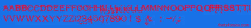 RespessCapsExcessive Font – Red Fonts on Blue Background