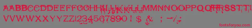 フォントRespessCapsExcessive – 赤い文字の灰色の背景