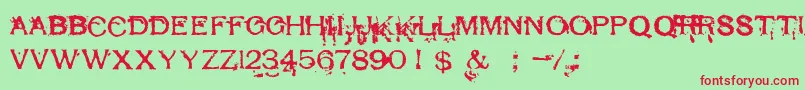 RespessCapsExcessive Font – Red Fonts on Green Background