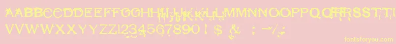 RespessCapsExcessive Font – Yellow Fonts on Pink Background