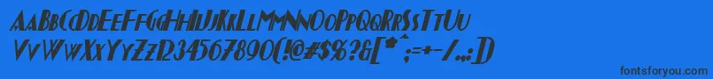 ChapleauBoldItalic-fontti – mustat fontit sinisellä taustalla
