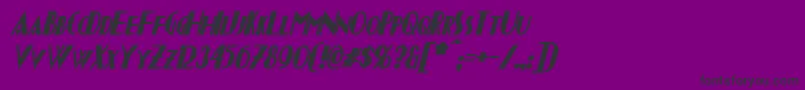 Czcionka ChapleauBoldItalic – czarne czcionki na fioletowym tle