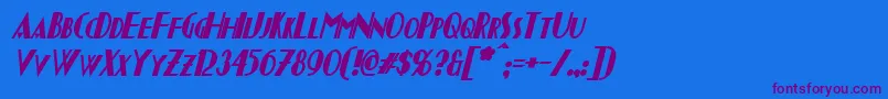 ChapleauBoldItalic Font – Purple Fonts on Blue Background