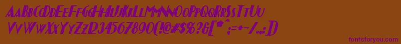 ChapleauBoldItalic Font – Purple Fonts on Brown Background