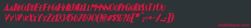 ChapleauBoldItalic Font – Red Fonts on Black Background