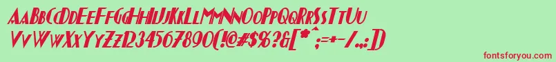 ChapleauBoldItalic Font – Red Fonts on Green Background