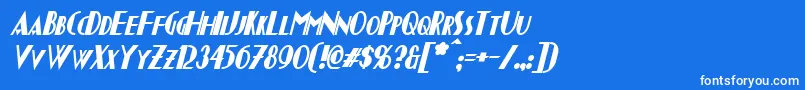 ChapleauBoldItalic Font – White Fonts on Blue Background