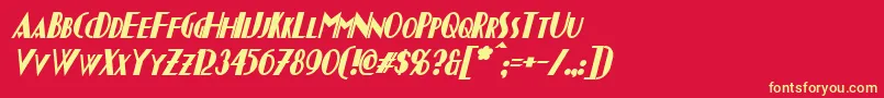 ChapleauBoldItalic Font – Yellow Fonts on Red Background