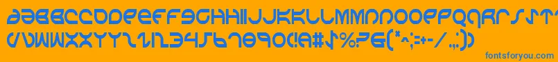 Police AetherfoxCondensed – polices bleues sur fond orange