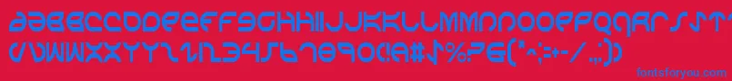 フォントAetherfoxCondensed – 赤い背景に青い文字