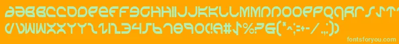 AetherfoxCondensed Font – Green Fonts on Orange Background