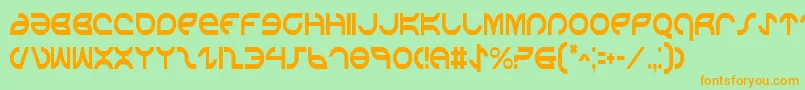 AetherfoxCondensed Font – Orange Fonts on Green Background