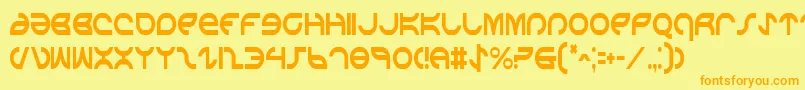 AetherfoxCondensed Font – Orange Fonts on Yellow Background