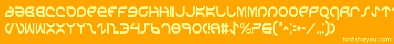 AetherfoxCondensed Font – Yellow Fonts on Orange Background