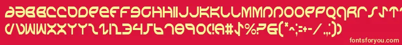 フォントAetherfoxCondensed – 黄色の文字、赤い背景