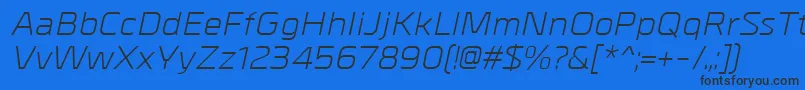 MetrikItalic Font – Black Fonts on Blue Background
