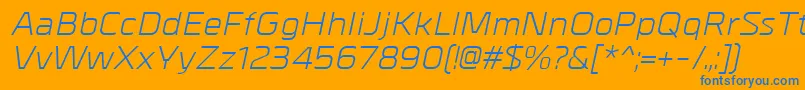 MetrikItalic Font – Blue Fonts on Orange Background