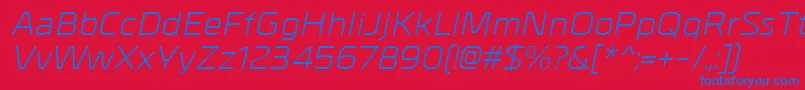 MetrikItalic Font – Blue Fonts on Red Background