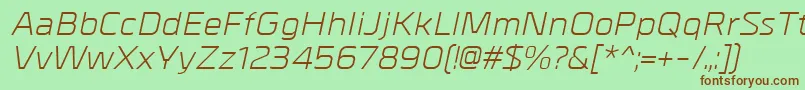 MetrikItalic Font – Brown Fonts on Green Background