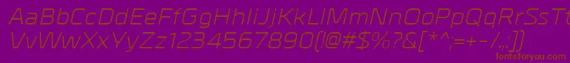 MetrikItalic Font – Brown Fonts on Purple Background