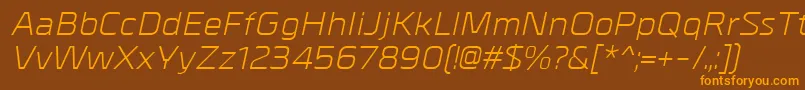 MetrikItalic Font – Orange Fonts on Brown Background