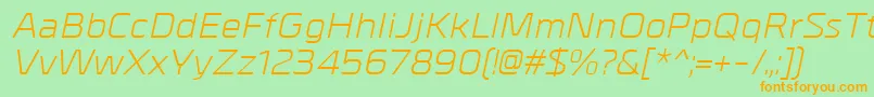 MetrikItalic Font – Orange Fonts on Green Background