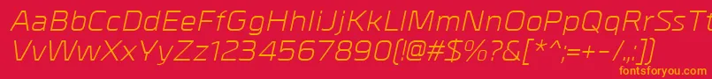 MetrikItalic Font – Orange Fonts on Red Background