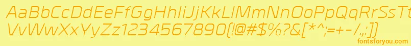 MetrikItalic Font – Orange Fonts on Yellow Background