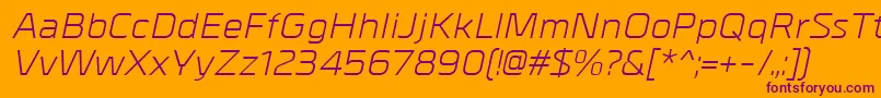 MetrikItalic Font – Purple Fonts on Orange Background