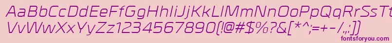 MetrikItalic Font – Purple Fonts on Pink Background