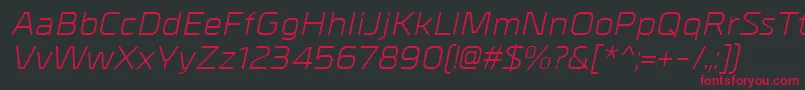 MetrikItalic Font – Red Fonts on Black Background