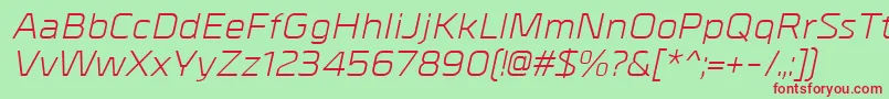 MetrikItalic Font – Red Fonts on Green Background