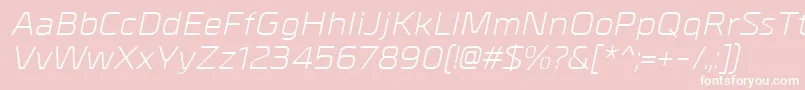 フォントMetrikItalic – ピンクの背景に白い文字