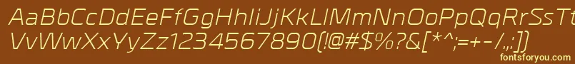 MetrikItalic Font – Yellow Fonts on Brown Background