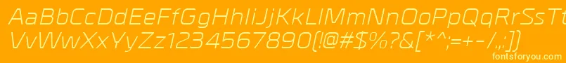 MetrikItalic Font – Yellow Fonts on Orange Background