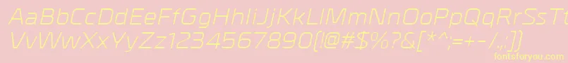 MetrikItalic Font – Yellow Fonts on Pink Background