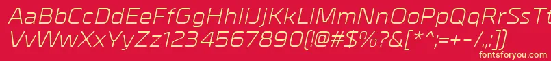 MetrikItalic Font – Yellow Fonts on Red Background