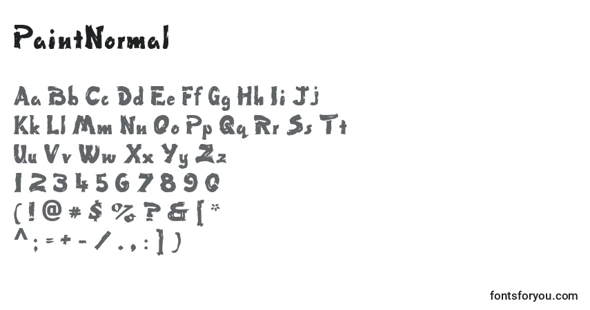 A fonte PaintNormal – alfabeto, números, caracteres especiais