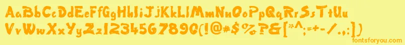 PaintNormal Font – Orange Fonts on Yellow Background