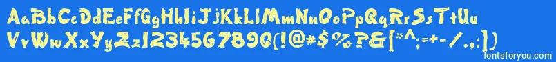 PaintNormal Font – Yellow Fonts on Blue Background