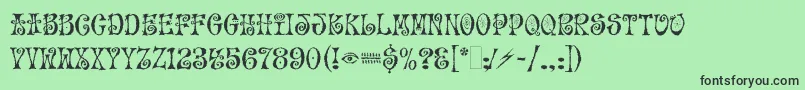 MoFunkyFreshLetPlain.1.0 Font – Black Fonts on Green Background